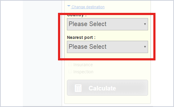 the country and the nearest port